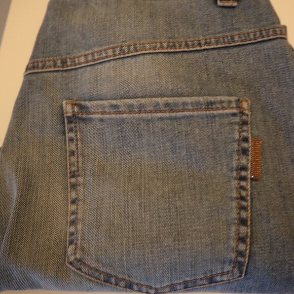 Brunello Cucinelli Monili Jeans Blue Distressed Relax Tapered Leg Denim Size 6 - Picture 8 of 10
